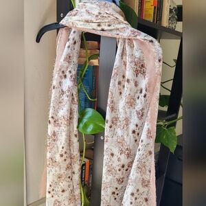 Floral Lightweight Pink & Cream Scarf